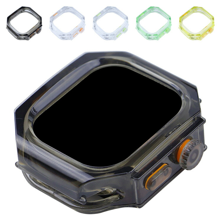 Apple Watch Ultra 2/1 �o���p�[ �P�[�X �ϏՌ� �N���A  �v���X�`�b�N ���� �P�[�X �o���p�[ 49mm ���������� �A�b�v���E�H�b�` �E���g��2/1 �J�o�[