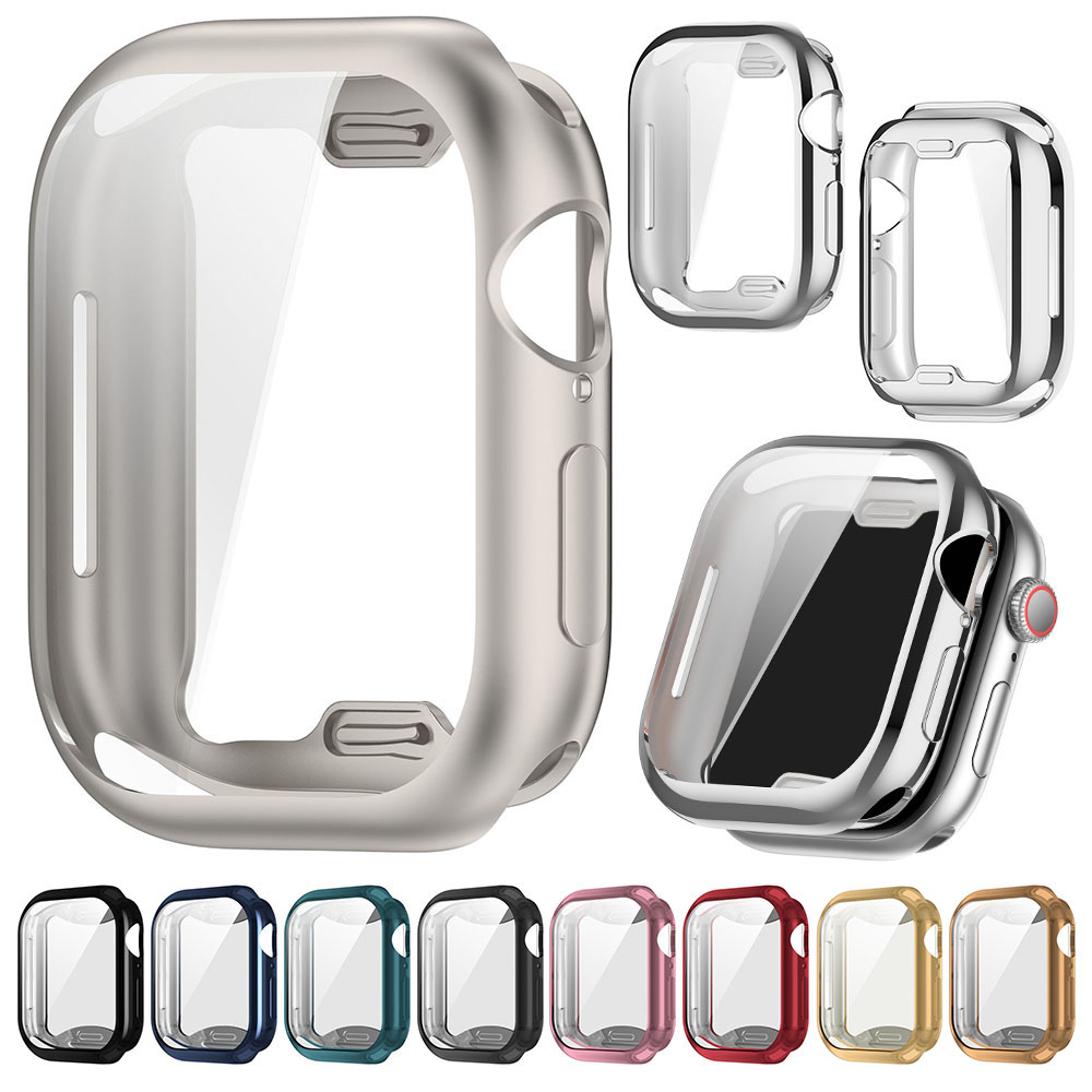 Apple - iPhone 10 256GB ケース・予備液晶フィルム付 Apple Watch Series 10 ケース カバー メッキ / クリア 液晶保護
