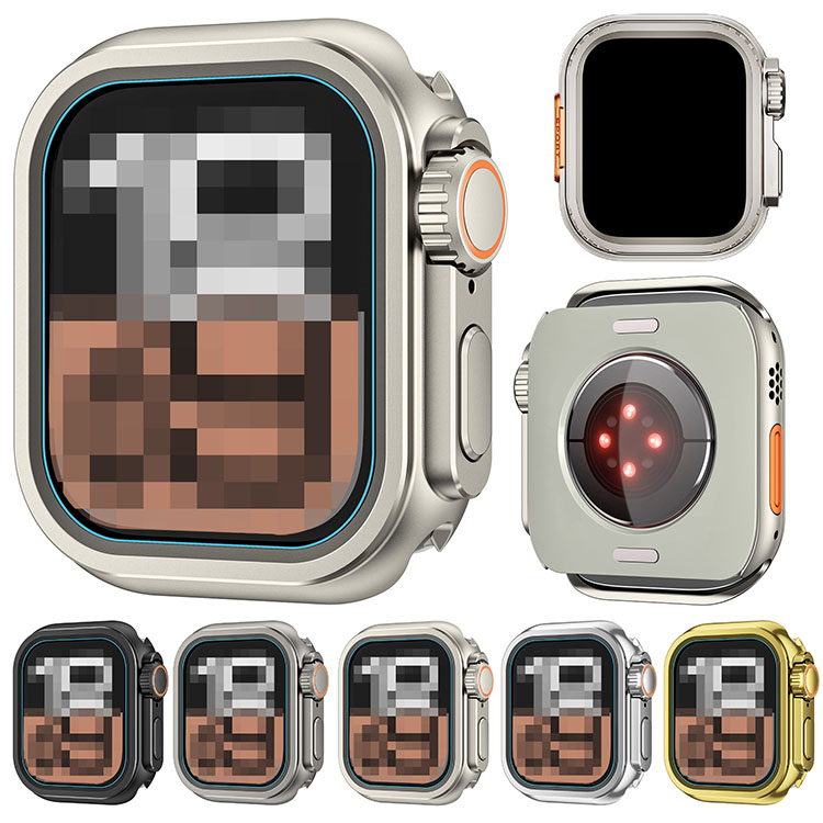 Apple Watch Series 10 ケース 46mm カバー アルミバンパー  バンパーカバー 強化ガラス ガラスフィルム付き 全面保護 光沢/マット 液晶保護ケース | 