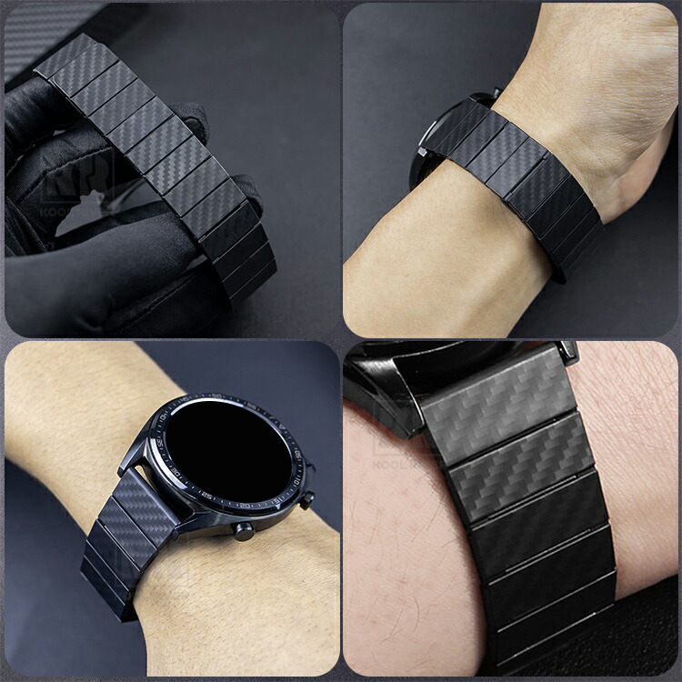 Amazfit Active Max バンド ベルト カーボン調 マグネット付き 磁気