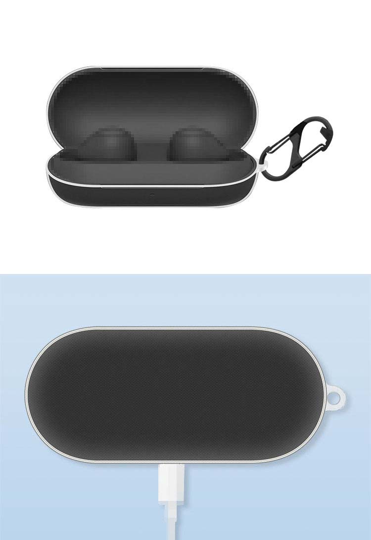 SONY WF-C700N クリアケース クリア 透明 TPU シンプル カラビナ付き