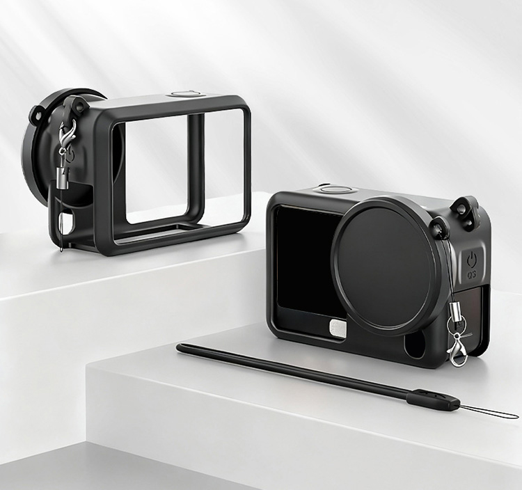 dji osmo action 6 ケース シリコンケース + レンズ保護 耐衝撃 カバー