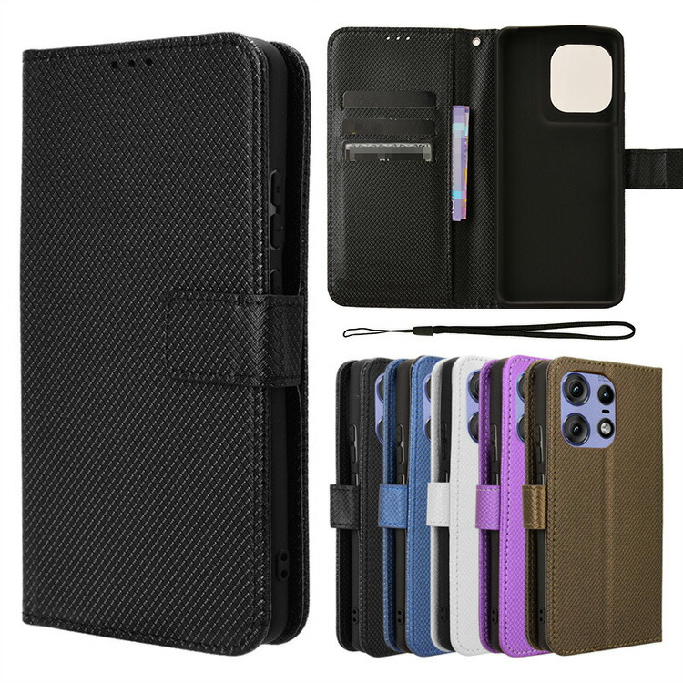 Motorola Edge 50 Pro / 50S Pro �P�[�X �蒠�^ �J�o�[ PU���U�[ �蒠�^���U�[�P�[�X �X�g���b�v�t�� �X�^���h�@�\ �J�[�h���[ �X�g���b�v�� �G�b�W 50