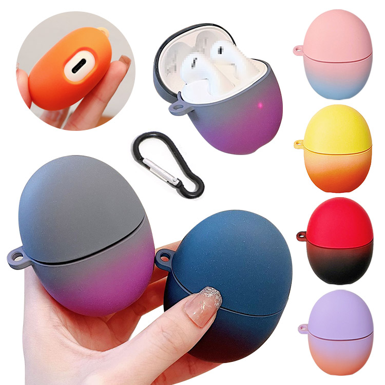 HUAWEI FreeBuds 5 ワイヤレスイヤホン ケース カラビナ付き 保護ケース グラデーション 衝撃吸収 ファーウェイ FreeBuds 5 カバー シンプル おしゃれ