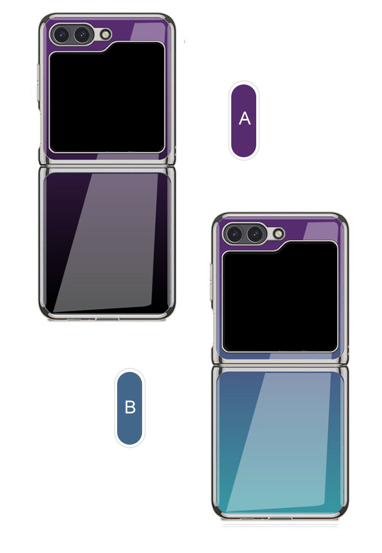 Galaxy Z Flip5 ケース カバー メッキ 背面強化ガラス