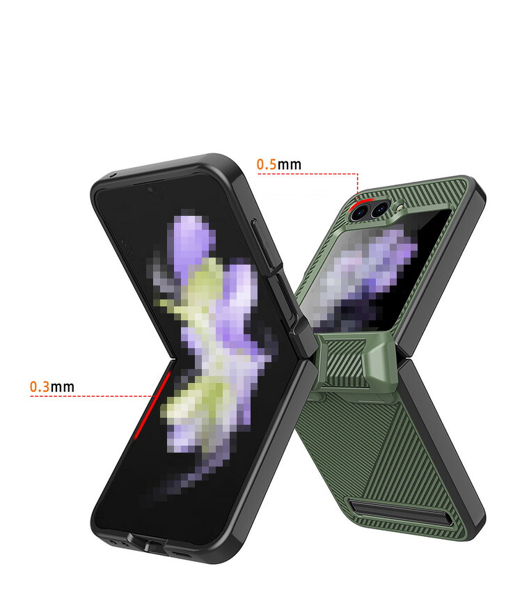 Galaxy Z Flip5 ケース 耐衝撃 カバー 折りたたみ型 プラスチック+強化ガラス スタンド機能 ケース ギャラクシーZ フリップ5 アンドロイド｜it-donya｜03