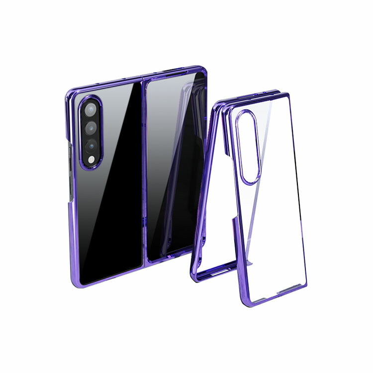 Galaxy Z Fold4 ケース クリア カバー 折りたたみ型 透明 耐衝撃 保護