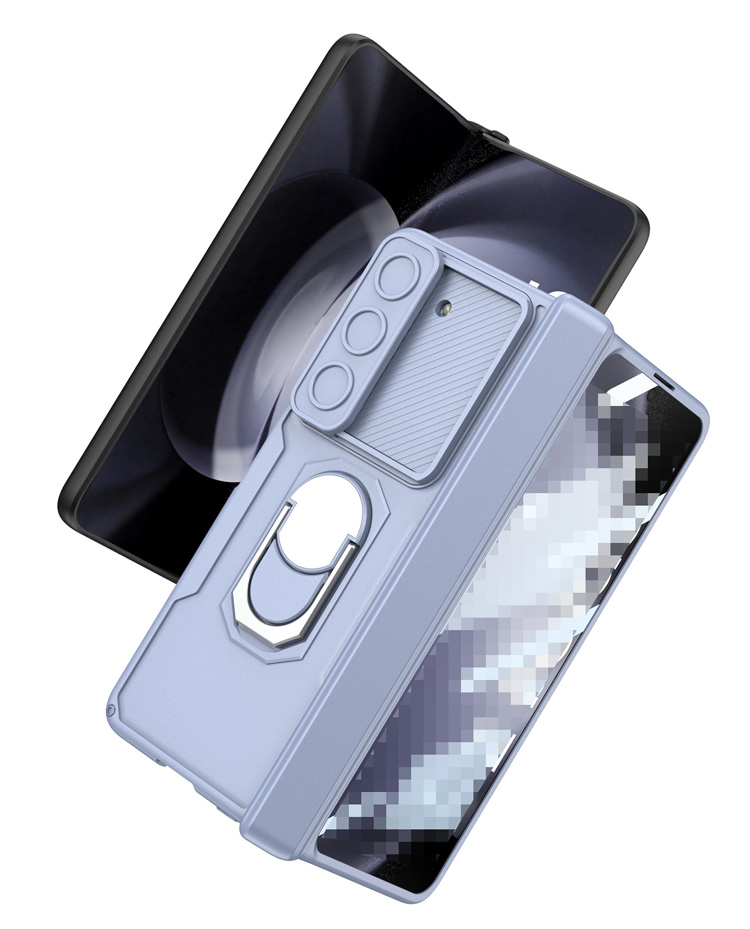 Galaxy Z Fold 5 ケース 耐衝撃 カバー 折りたたみ型 画面保護強化ガラス一体型 一体型リング付き マグネット式車載ホルダー対応 2重構造 スタンド機能｜it-donya｜04