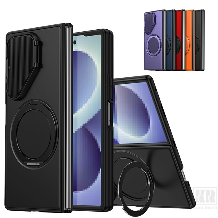 Galaxy Z Fold8 �P�[�X �J�����J�o�[�t�� �����Y�ی� �J�o�[ Qi�[�d ���C�����X�[�d�Ή� �}�O�l�b�g���ԍڃz���_�[�Ή�  ��̌^�����O�t�� �X�^���h�@�\