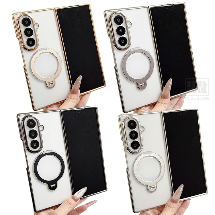 Galaxy Z Fold8 �P�[�X ���b�L �N���A �J�o�[  �ϏՌ� ���� Qi�[�d ���C�����X�[�d�Ή� ��̌^�����O�t�� �X�^���h�@�\ �V���v�� ������ Samsung �T���X��