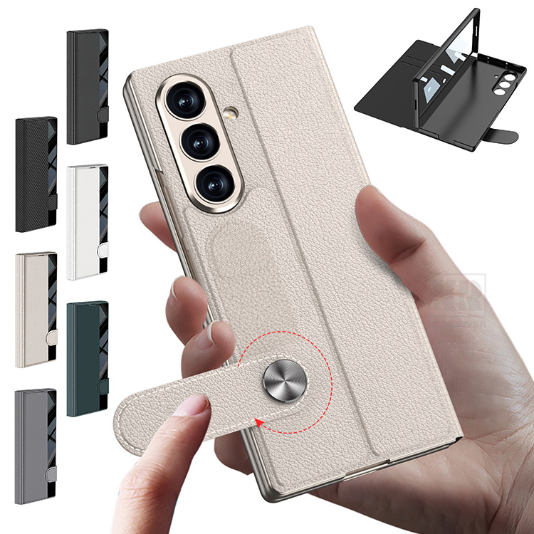 Galaxy Z Fold8 �P�[�X �J�o�[ �܂肽���݌^ �蒠�^PU���U�[�P�[�X PU���U�[ + �v���X�`�b�N+ �����K���X �J�[�{���� �����K���X�t�B�����t�� �X�^���h�@�\