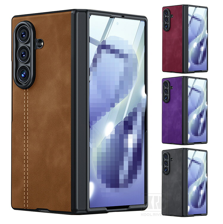 Galaxy Z Fold8 Ultra �P�[�X �ϏՌ� �J�o�[ �܂肽���݌^ �����K���X�t�B�����t�� �v���X�`�b�N + PU���U�[ �X�e�b�` �ی�P�[�X Qi�[�d ���C�����X�[�d
