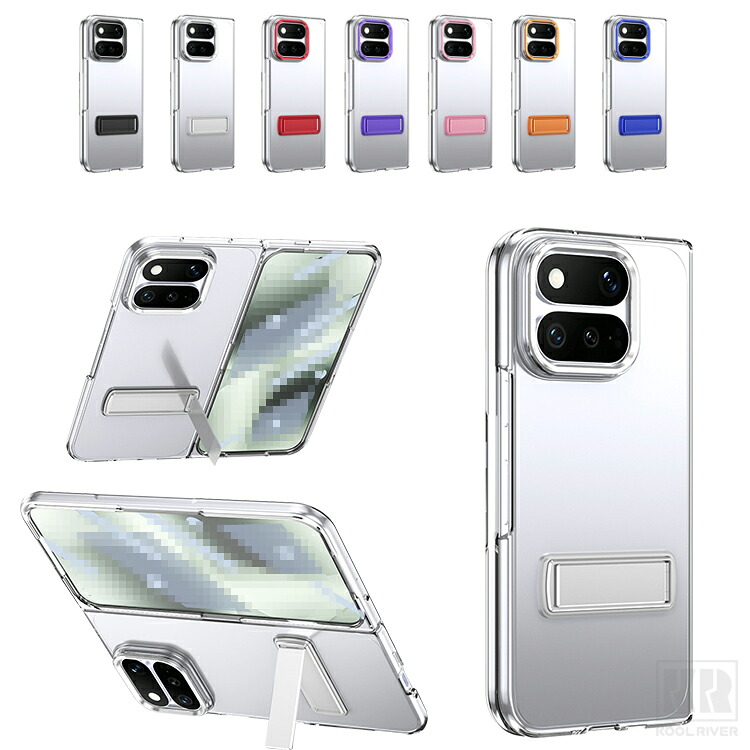 Pixel 11 Pro Fold �P�[�X �N���A �J�o�[ �O�ʋ����K���X ���b�L ���� �����K���X+�v���X�`�b�N �X�^���h�@�\ �V���v�� ������ ������� �O�[�O��