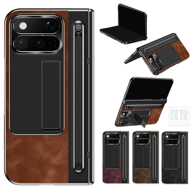 Pixel 11 Pro Fold �P�[�X �ϏՌ� �J�o�[ �����K���X+�v���X�`�b�N �O�ʋ����K���X �w��PU���U�[ �X�^���h�@�\ �y���z���_�[�t�� �y���t�� �V���v��