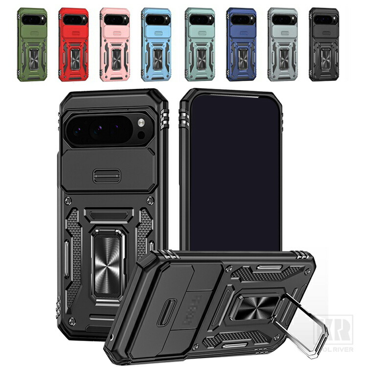 Pixel11 �P�[�X �ϏՌ� Pro / ProXL �J�o�[ �X���C�h���J���������Y�J�o�[�t�� �����Y�ی� ��̌^�����O�t�� �X�^���h�@�\ �}�O�l�b�g���ԍڃz���_�[�Ή�