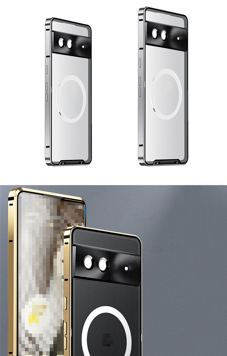Pixel8a バンパー ケース Qi充電 ワイヤレス充電 対応 アルミバンパー