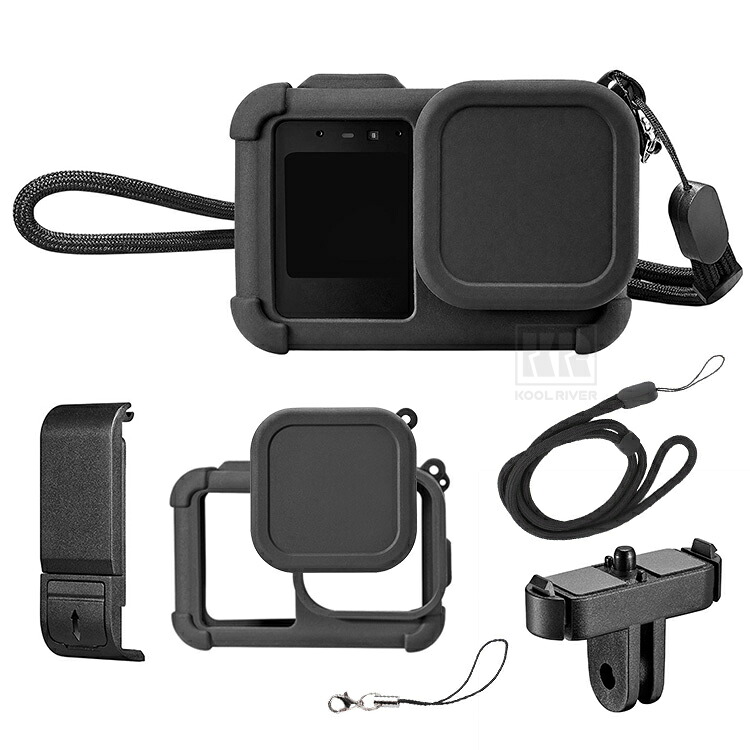 GoPro MISSION 1 �V���R���P�[�X + �����Y�ی�+�A�_�v�^�[�}�E���g+�T�C�h�J�o�[+�X�g���b�v�t�� MISSION1 PRO �V���R���J�o�[ �J���������Y�J�o�[