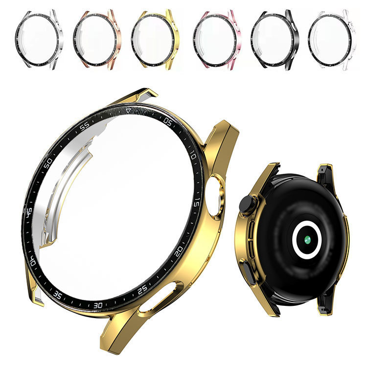 HUAWEI WATCH GT 3 �P�[�X 42mm/46mm �t���ی십���K���X�t�� �t���ی�J�o�[ �t�@�[�E�F�C�E�H�b�` ���b�L �n�[�h�P�[�X �ی�P�[�X �K���X�t�B�������