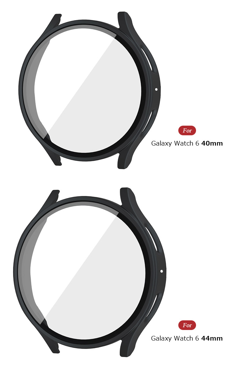 Galaxy Watch 6 ケース 耐衝撃 カバー 強化ガラス ガラスフィルム付き 全面保護 液晶保護ケース ギャラクシーウォッチ6 40/44mm 単色/クリア フィルム一体｜it-donya｜04