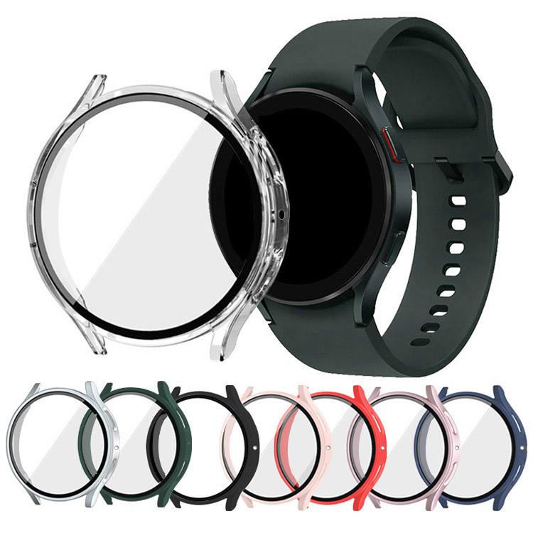 Galaxy Watch 6 ケース 耐衝撃 カバー 強化ガラス ガラスフィルム付き 全面保護 液晶保護ケース ギャラクシーウォッチ6 40/44mm 単色/クリア フィルム一体｜it-donya
