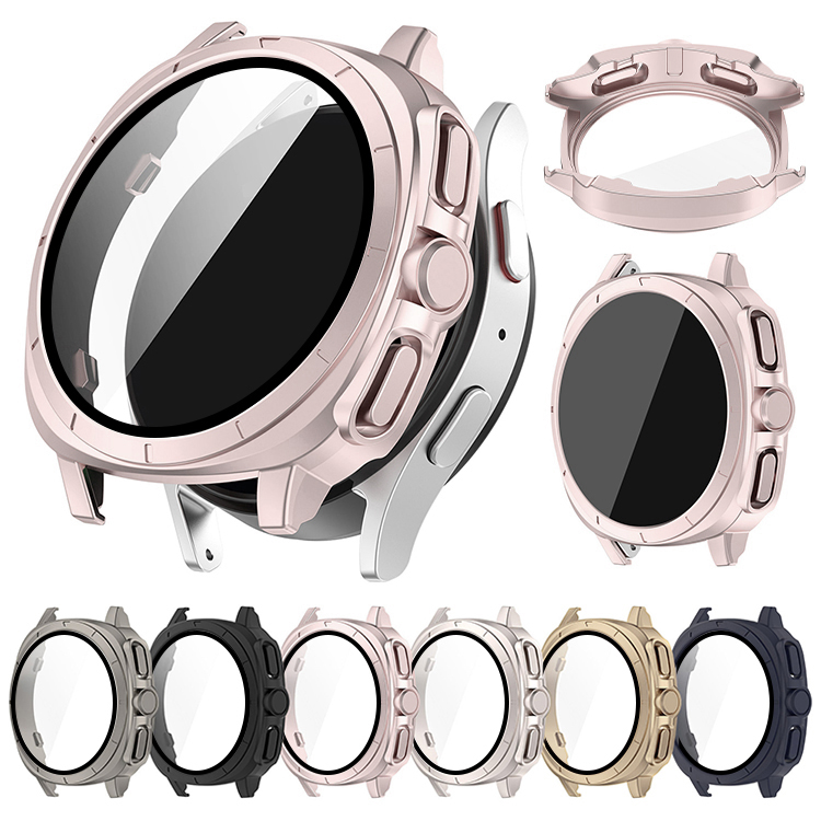 Galaxy Watch 7 �P�[�X �ϏՌ� �J�o�[ �����K���X �K���X�t�B�����t�� �S�ʕی� �t���ی�P�[�X �M�����N�V�[�E�H�b�`7 40/44mm �P�F/�N���A �t�B�������