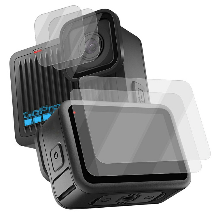 GoPro HERO 2024 ガラスフィルム 強化ガラス 液晶保護フィルム+レンズ保護フィルム ゴープロヒーロー CHDHF-131-JP 2024モデル レンズ保護ガラスフィルム | 