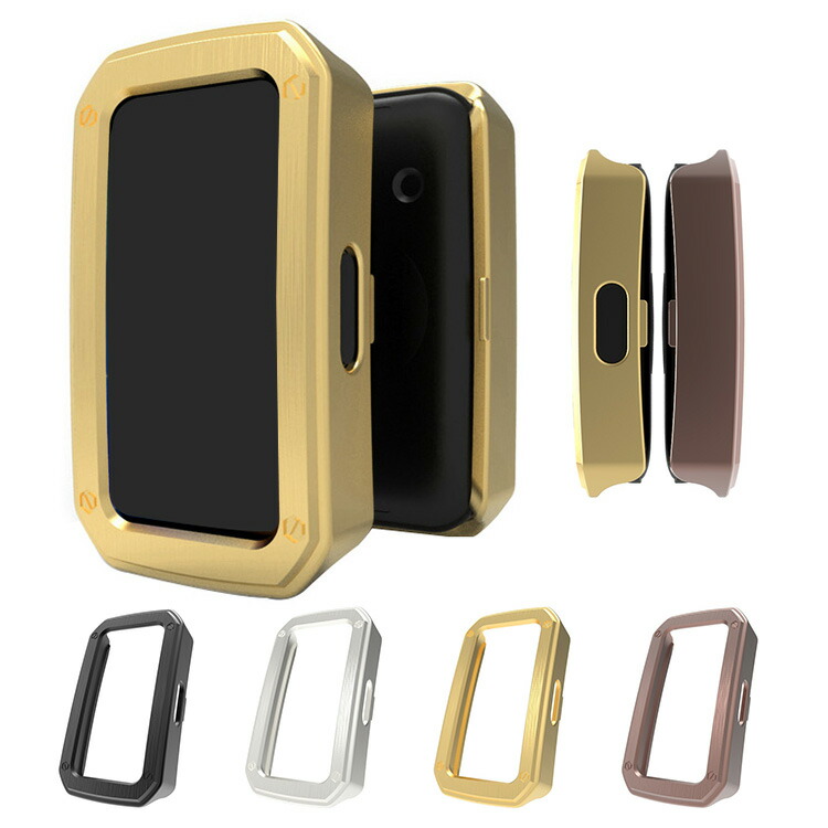 HUAWEI Band 10 ケース Band10 Aluminum Edition 耐衝撃 カバー メッキ アルミ調 メタル調 金属風 ヘアラインストライプ柄 ハードケース 保護ケース/カバー | 