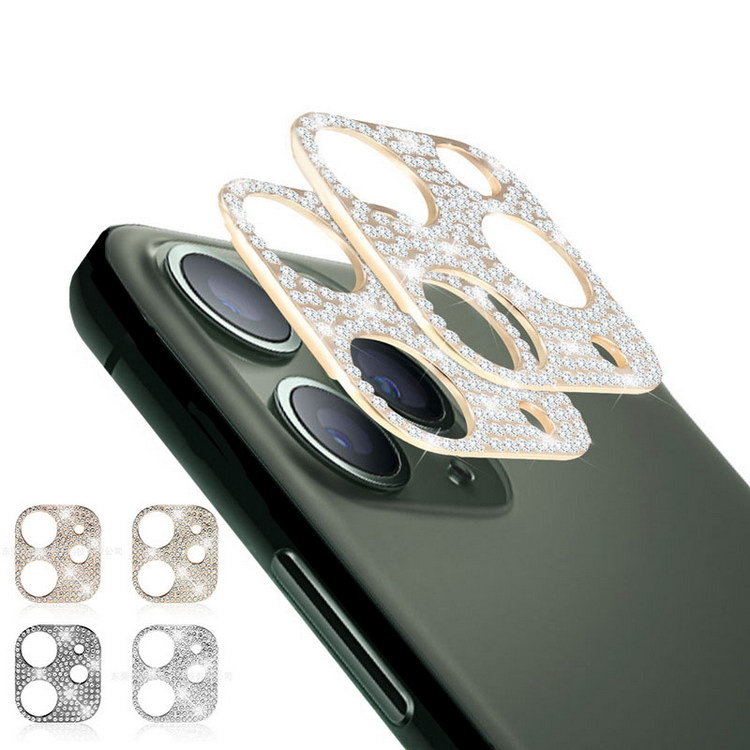 iPhone12   12 mini   12 Pro   12 Pro Max カメラレンズ 保護 アルミカバー かわいい キラキラ おしゃれ デコ ラインストーン メタルカバー レンズカバー