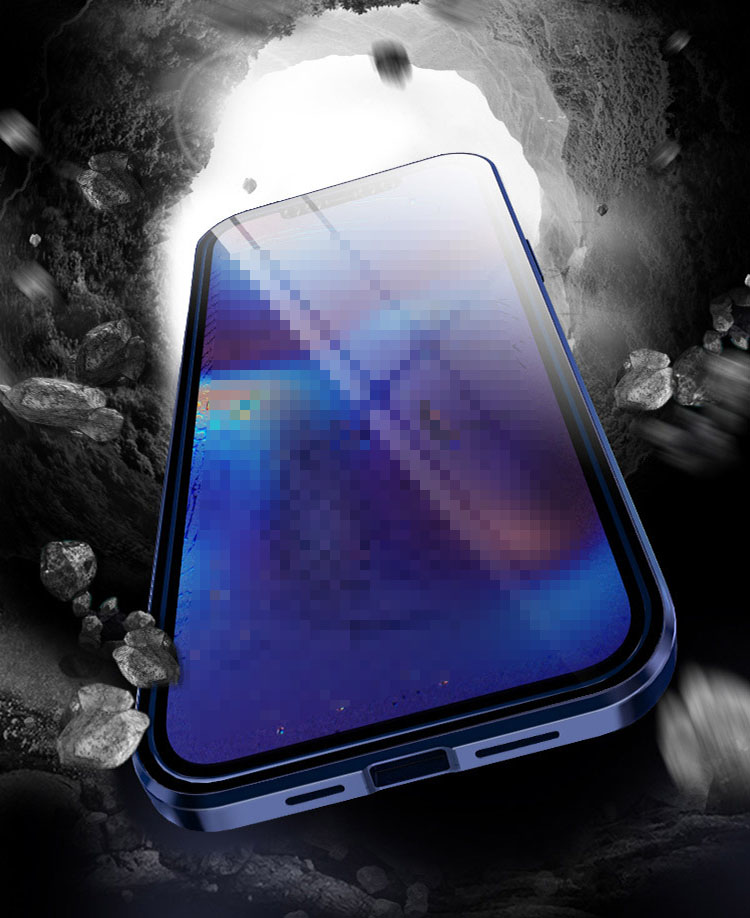 iPhone12 / 12 mini / 12 Pro / 12 Pro Max ケース/カバー アルミ バンパー クリア 透明 両面 前後 ガラス マグネット かっこいい アルミサイドバンパー｜it-donya｜05