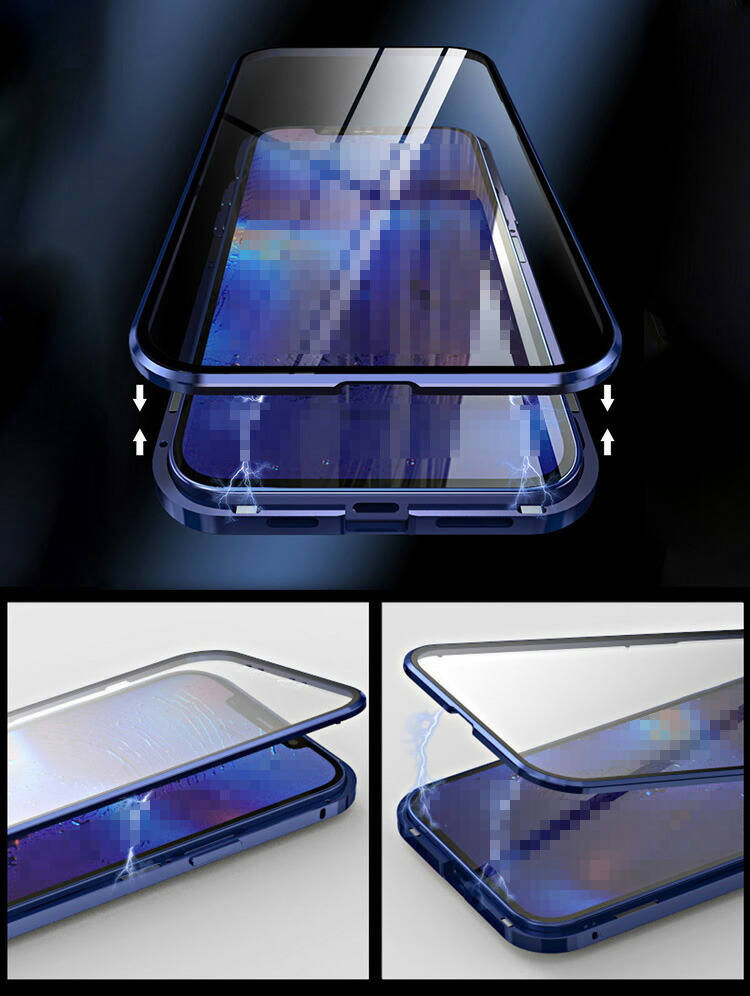 iPhone12 / 12 mini / 12 Pro / 12 Pro Max ケース/カバー アルミ バンパー クリア 透明 両面 前後 ガラス マグネット かっこいい アルミサイドバンパー｜it-donya｜06