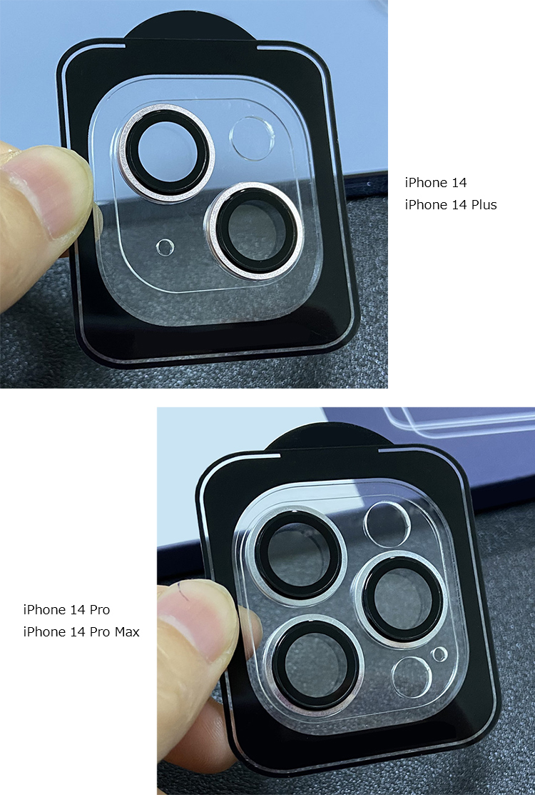 iPhone14/14 Plus/14 Pro/14 Pro Max カメラレンズカバー レンズ保護 アルミ 金属性 強化ガラス付き レンズプロテクター クリア 透明 ベゼル｜it-donya｜05