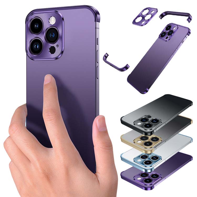 iPhone15 ケース アルミ カメラ保護 + コーナーバンパー 角 保護