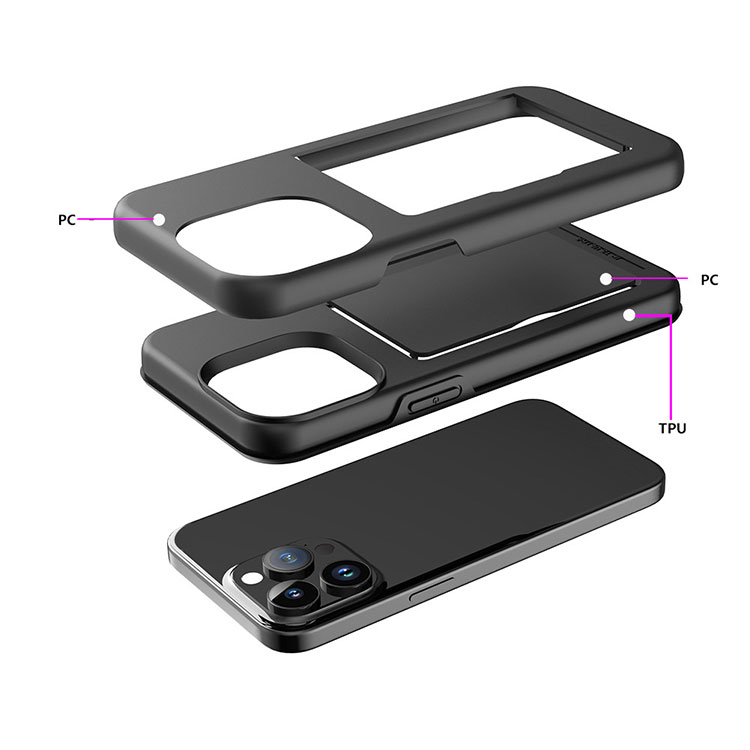 iPhone15 ケース 耐衝撃 カバー カード収納付き スタンド機能 ハードケース iPhone 15 Plus/15 Pro/15 Pro Max |  | 02