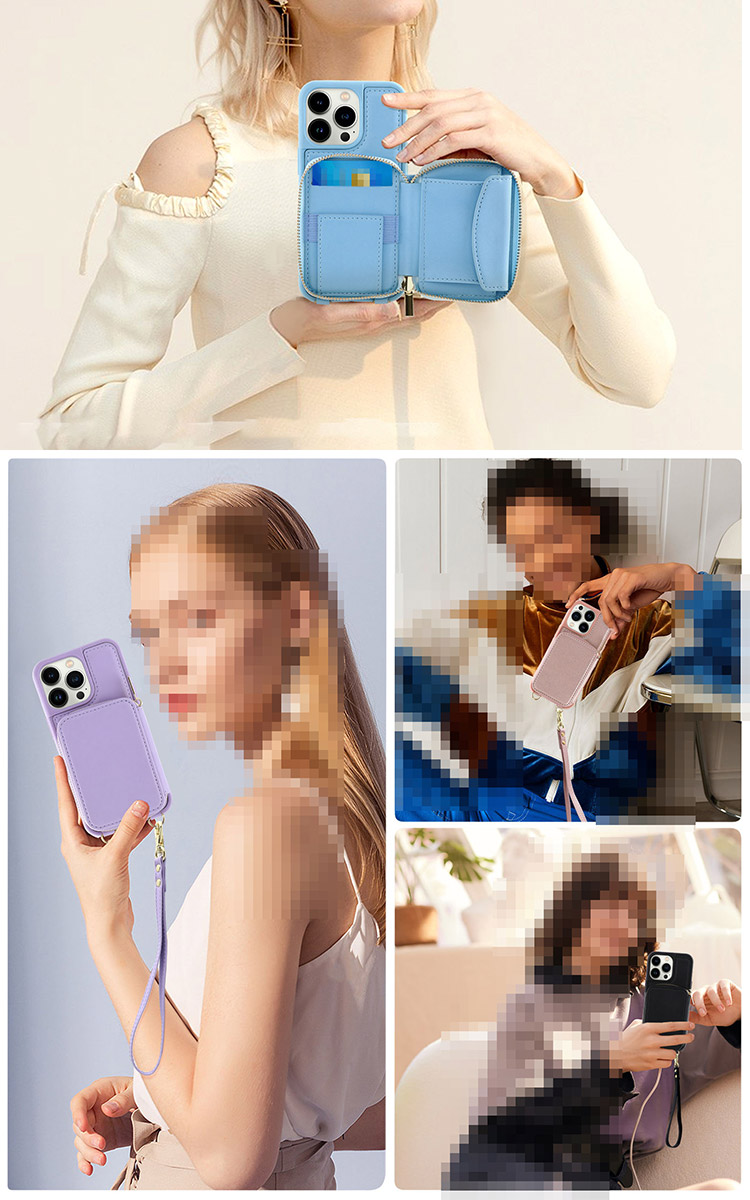 iPhone15 スマホショルダー 財布型 ウォレット付き コインケース