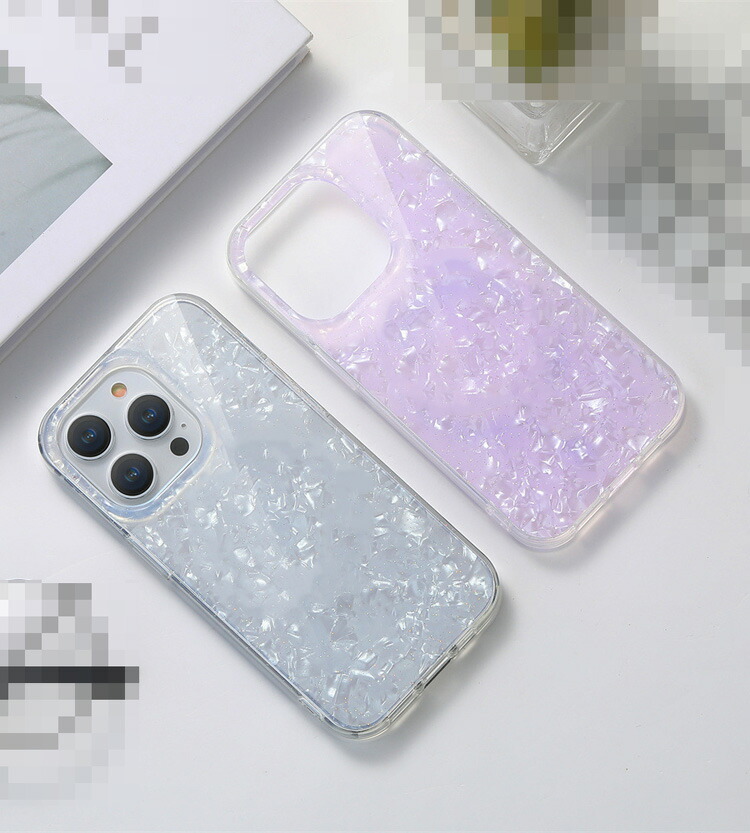 iPhone16 ケース 貝殻模様 耐衝撃 カバー TPU+プラスチック