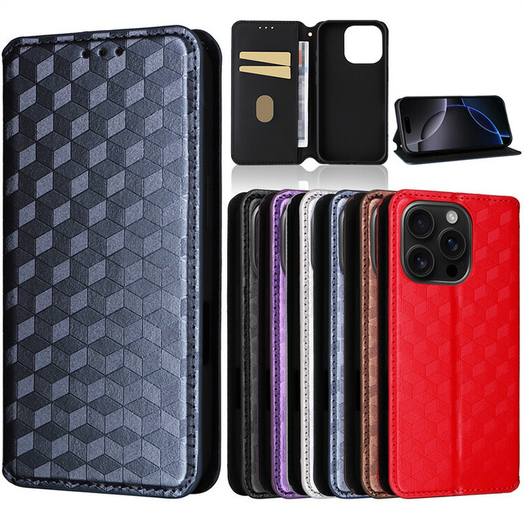 iPhone16 �P�[�X �蒠�^ �J�o�[ �蒠�^PU���U�[�P�[�X �􉽊w�͗l �X�g���b�v�z�[���t�� �X�^���h�@�\ �J�[�h���[ Apple iPhone 16 Plus/16 Pro/16 Pro Max