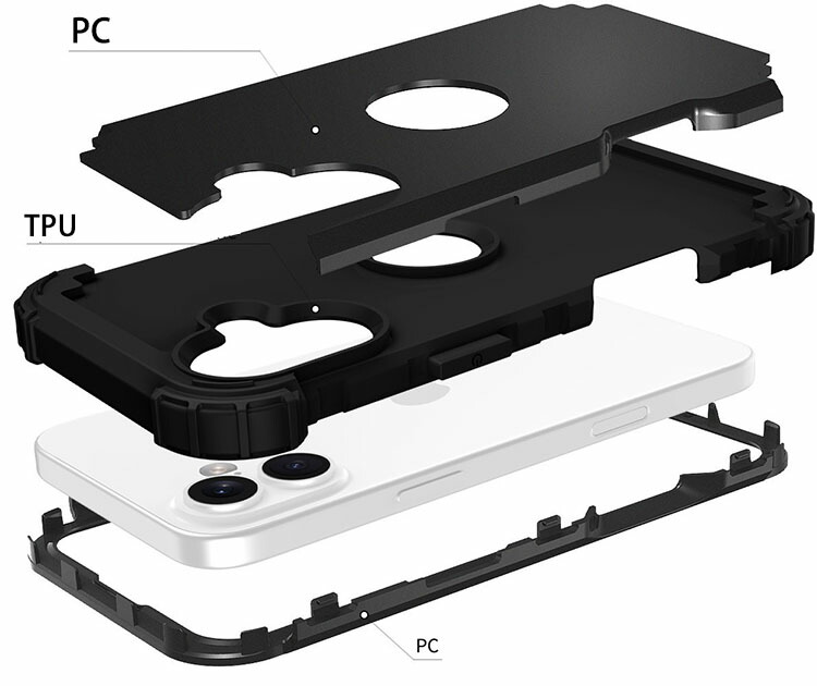 iPhone17 ケース 耐衝撃 【画面保護 フチ高設計】 2重構造