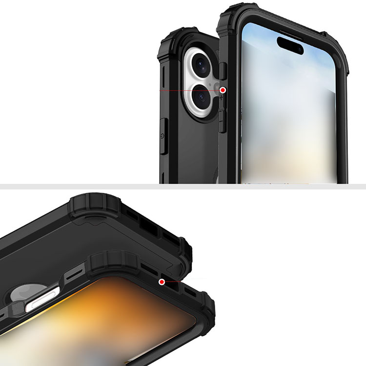 iPhone17 ケース 耐衝撃 【画面保護 フチ高設計】 2重構造