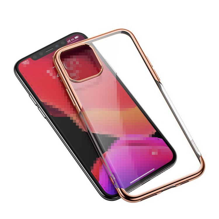 強化ガラス付き iPhone11/11 Pro/11 Pro Max クリアケース メッキ TPU