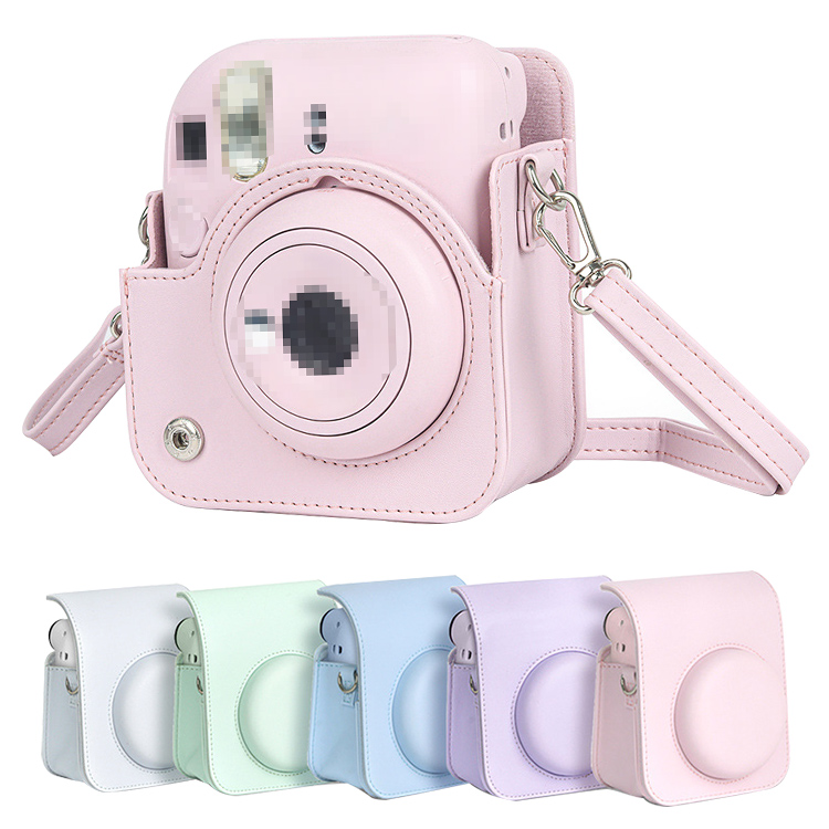 FUJIFILM instax mini 12 ケース カバー ショルダーストラップ付き PU 