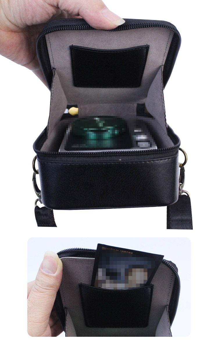 FUJIFILM instax mini Evo ケース カバー ショルダーストラップ付き PU