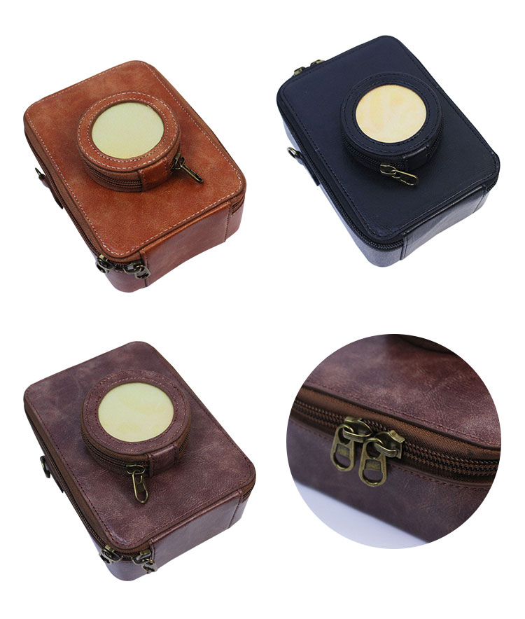 FUJIFILM instax mini Evo ケース カバー ショルダーストラップ付き PU