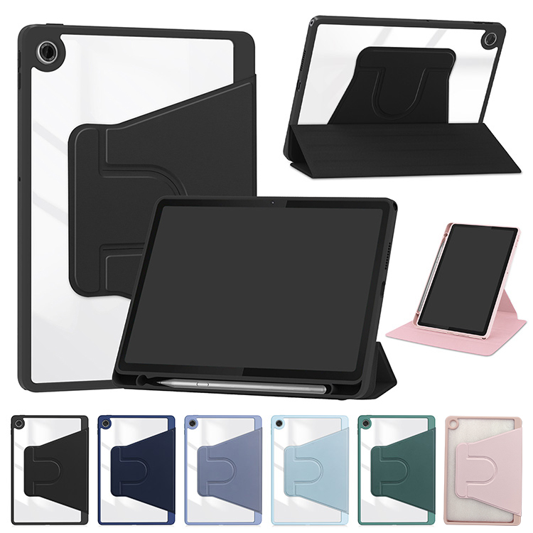 Lenovo Tab ZAEH0063JP �P�[�X 2025���f�� �I�[�g�X���[�v �@�\�t�� 10.1�C���` �蒠�^ �J�o�[ �w�ʓ��� PU���U�[ �X�^���h�@�\ �y�����[ 360°��] ���m�{