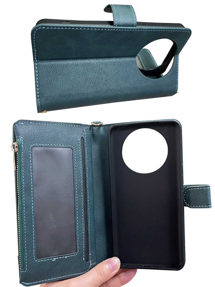 Leitz Phone 3 ケース ケース 手帳型 カバー PUレザー 手帳型レザーケース スタンド機能 ファスナー付き カード収納 ストラップ付き ライツフォン3｜it-donya｜03