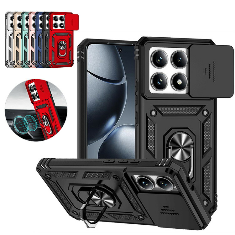 Xiaomi 14T �P�[�X 14T Pro �ϏՌ� �J�o�[ �}�O�l�b�g���ԍڃz���_�Ή� �X���C�h���J���������Y�J�o�[�t�� �����Y�ی� �X�^���h�@�\ �����O�t�� 2�d�\��