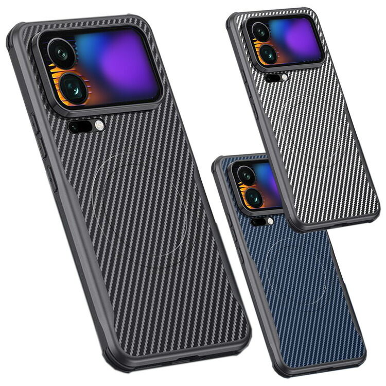 Xiaomi 17 �N���A �P�[�X 17 Pro/17 Pro Max �J�o�[ �J�[�{���� �p �ی� �R�[�i�[�o���p�[ Qi�[�d ���C�����X�[�d �Ή� ���� �V���I�~