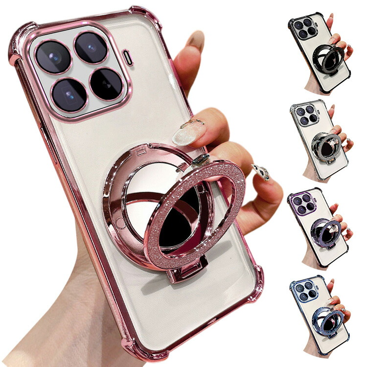 Xiaomi 17T �P�[�X 17TPro �J�o�[ ���b�L �N���A ���� TPU �����O�t�� �~���[�t�� �����Y�J�o�[�t�� ��̌^�J���������Y�ی� �\�t�g�P�[�X �p �ی�