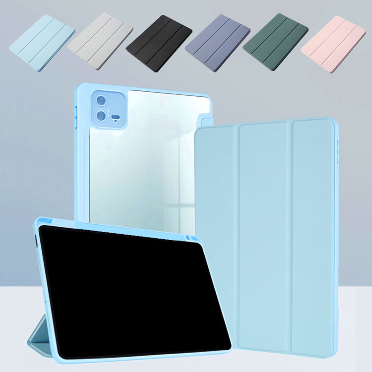 Xiaomi Pad 6 �P�[�X �J�o�[ 11.2�C���` �蒠�^ PU���U�[ �V���I�~ �p�b�h 6 �蒠�^�P�[�X �X�^���h�@�\ �J�o�[ ������� �^�u���b�gTPU �P�[�X/�J�o�[