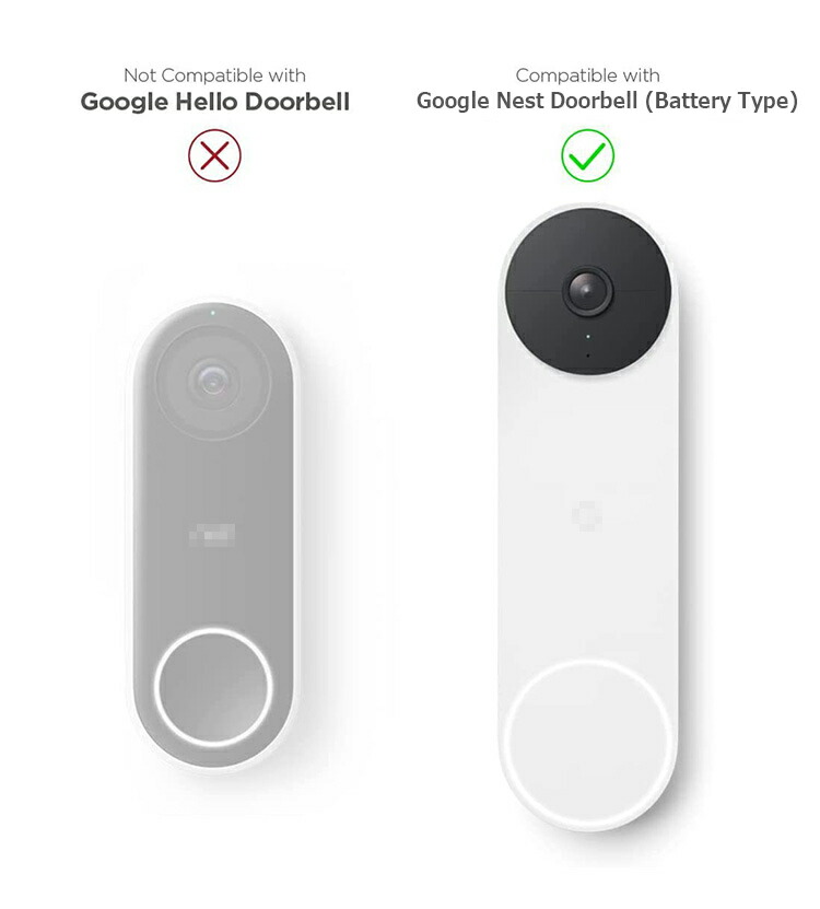 超美品再入荷品質至上!Google Nest Doorbell ケース カバー ソフトカバー おしゃれ 耐衝撃 シンプル シリコンカバー  バッテリー式ビデオドアホン グーグル ケース (Battery Type) スマホケース、カバー