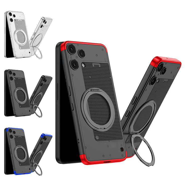 Nothing Phone (3a) Lite ケース 360°回転隠しスタンド マットブラック